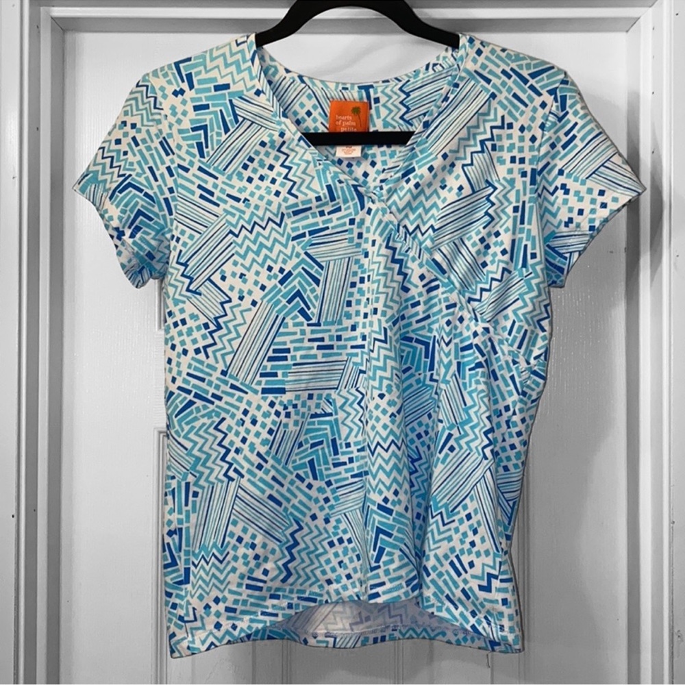 hearts of palm PETITE Surplice Short Sleeve Top